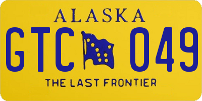 AK license plate GTC049