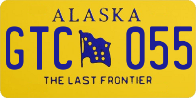 AK license plate GTC055
