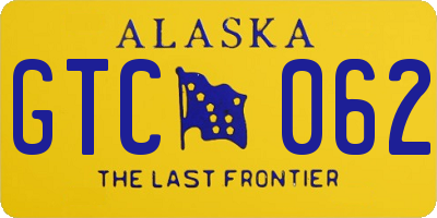 AK license plate GTC062