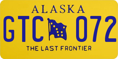 AK license plate GTC072