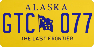 AK license plate GTC077