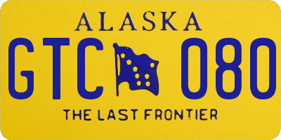AK license plate GTC080