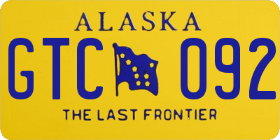 AK license plate GTC092
