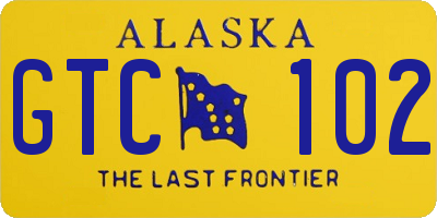 AK license plate GTC102
