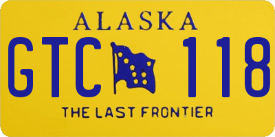 AK license plate GTC118