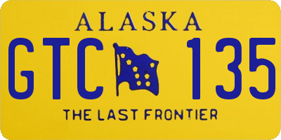 AK license plate GTC135