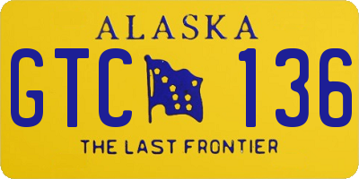 AK license plate GTC136