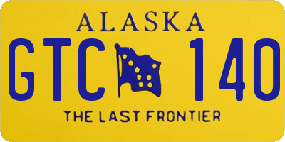 AK license plate GTC140