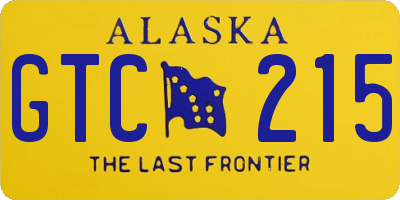 AK license plate GTC215