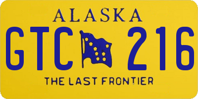 AK license plate GTC216
