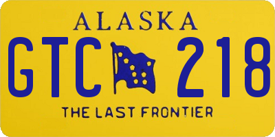 AK license plate GTC218