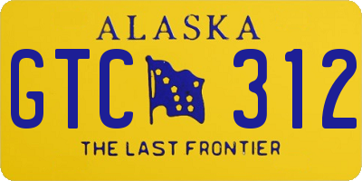 AK license plate GTC312