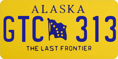 AK license plate GTC313