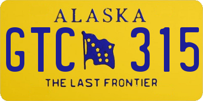 AK license plate GTC315