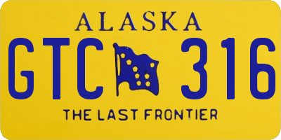 AK license plate GTC316
