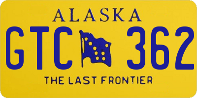 AK license plate GTC362