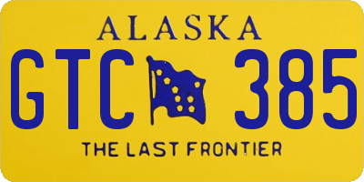 AK license plate GTC385