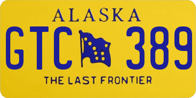 AK license plate GTC389