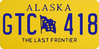AK license plate GTC418