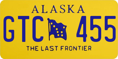 AK license plate GTC455