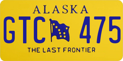 AK license plate GTC475