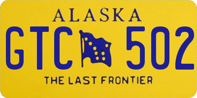 AK license plate GTC502