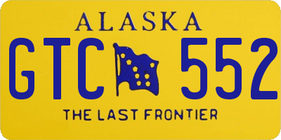 AK license plate GTC552