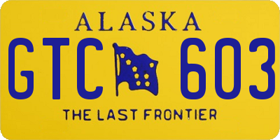 AK license plate GTC603