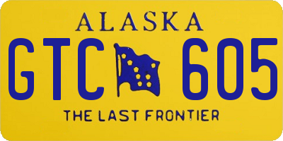 AK license plate GTC605