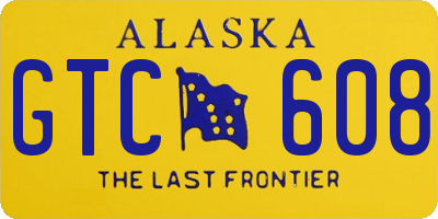 AK license plate GTC608