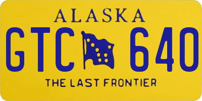 AK license plate GTC640