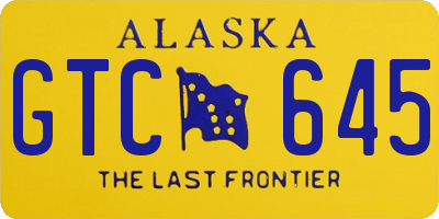 AK license plate GTC645