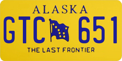 AK license plate GTC651