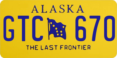 AK license plate GTC670