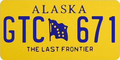 AK license plate GTC671