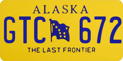 AK license plate GTC672