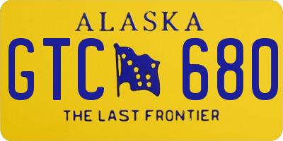 AK license plate GTC680