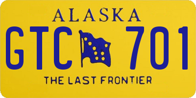 AK license plate GTC701