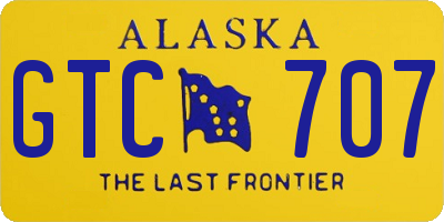 AK license plate GTC707