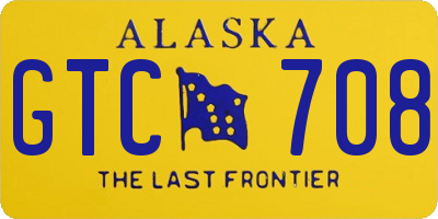 AK license plate GTC708