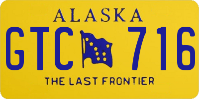 AK license plate GTC716