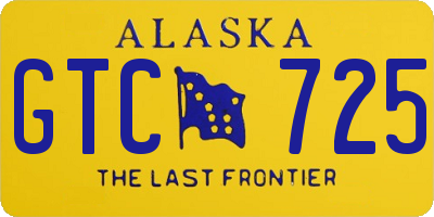 AK license plate GTC725