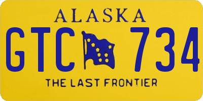 AK license plate GTC734