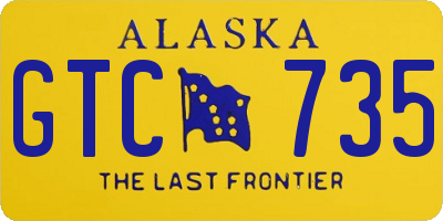 AK license plate GTC735