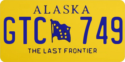 AK license plate GTC749