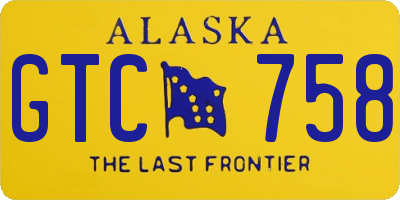 AK license plate GTC758