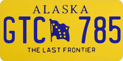 AK license plate GTC785