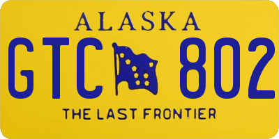 AK license plate GTC802