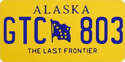 AK license plate GTC803