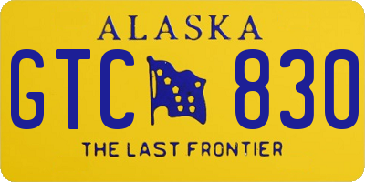 AK license plate GTC830